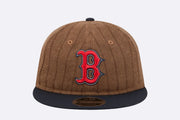 New Era Boston Red Sox MLB Wool Pinstripe 9FIFTY Retro Crown Strapback Marron